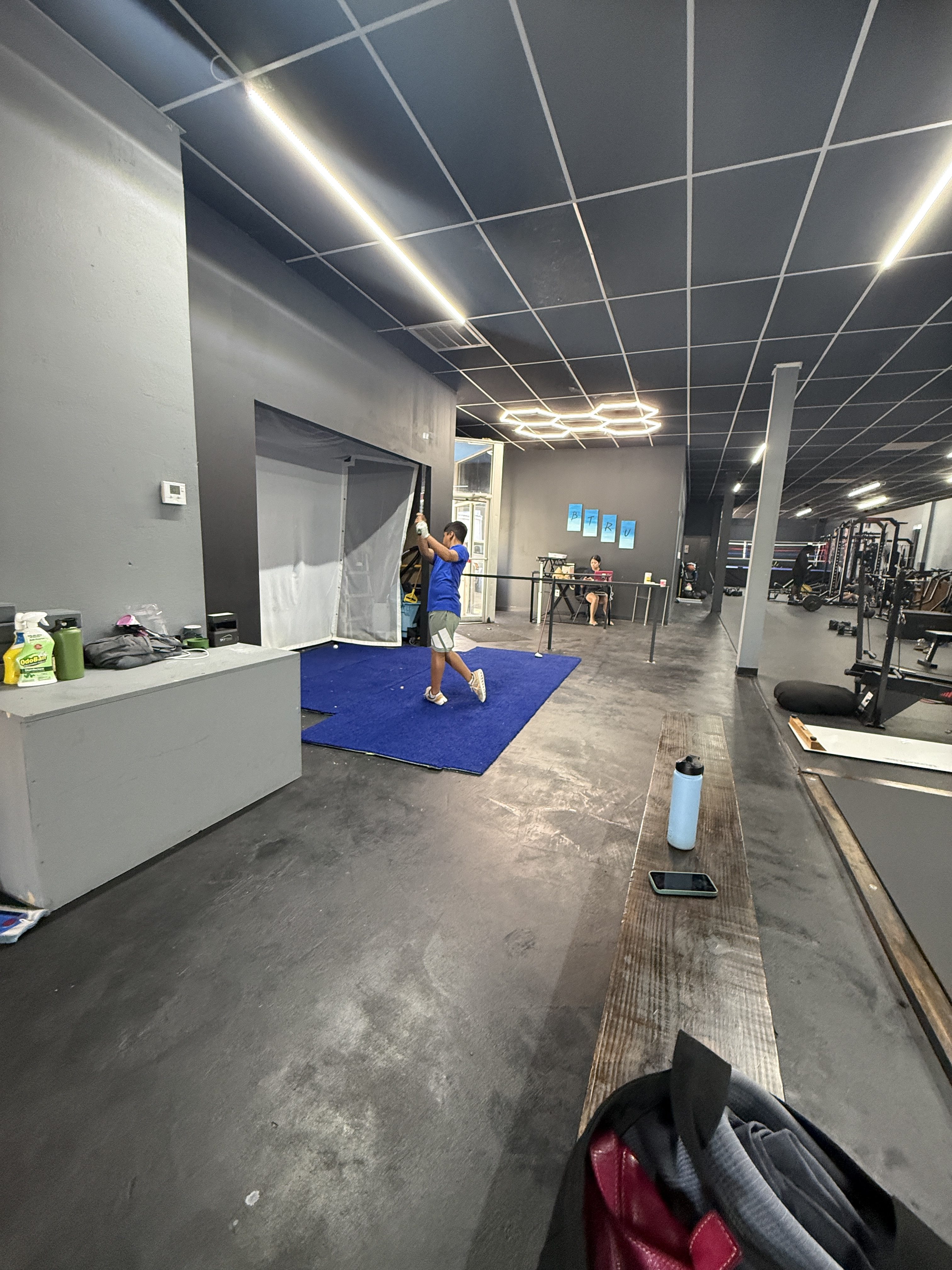 Golf training inside of BTRU Academy