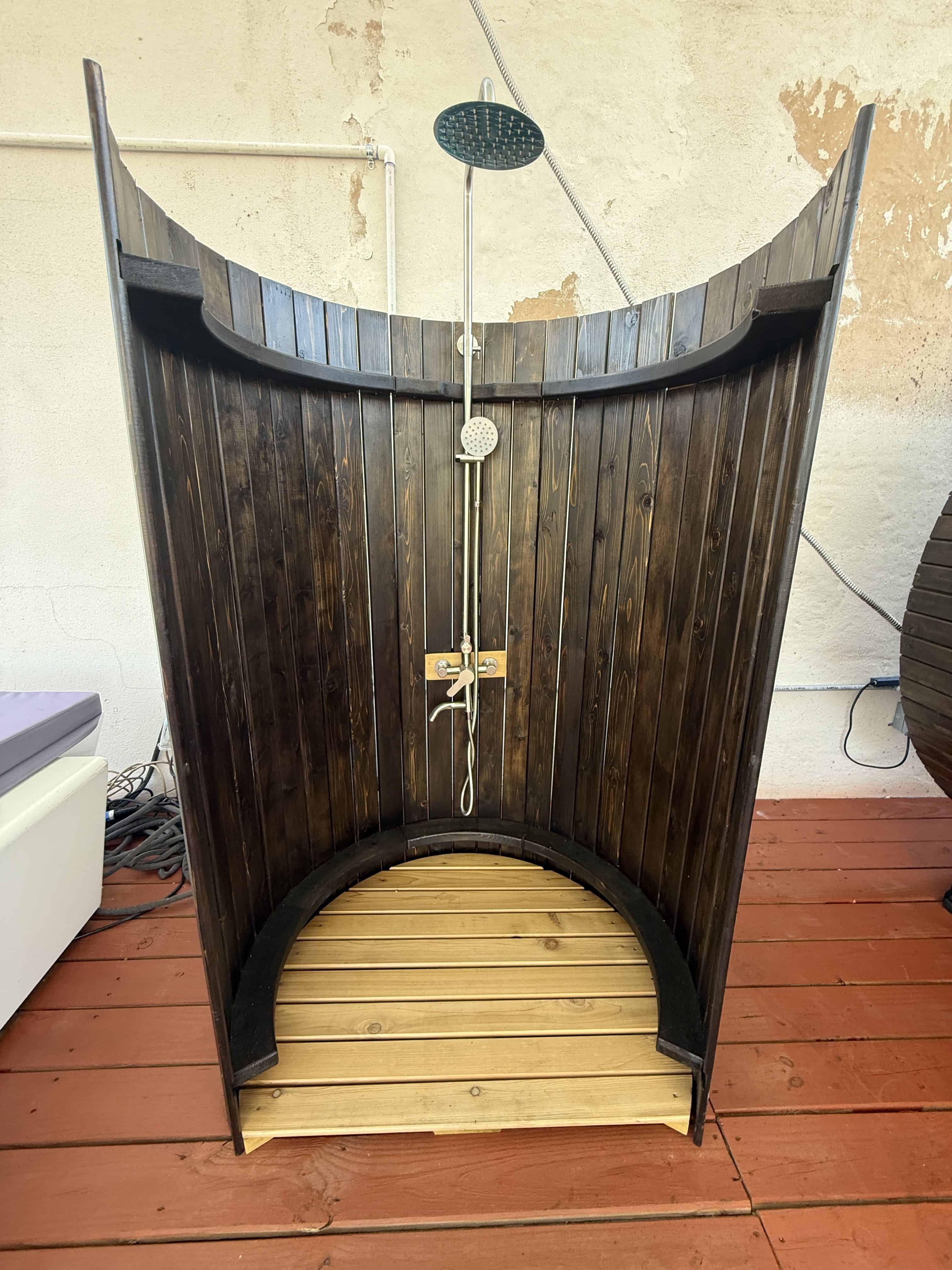 Outdoor shower at BTRU Academy
